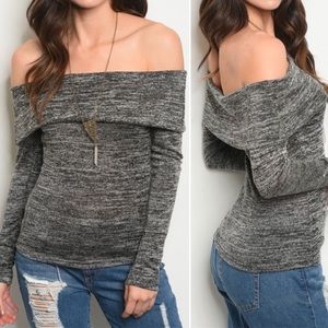Off the Shoulder Knit Sweater